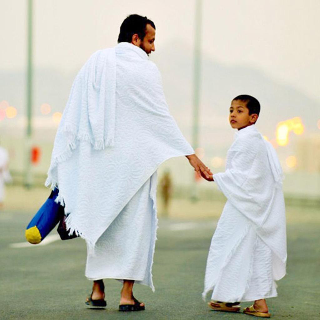 Mecca Ihram Hajj Men's Garment: Middle Eastern Solid Color Two-Piece Set