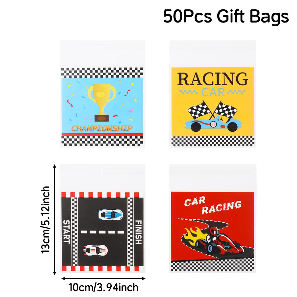 

Racing Car Gift Bags Race Car Candy Bags Gifts Goodies Treats Birthday Party Decor Kids Boys Favor Party Supplies Cookie Bags 50pcs