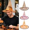 Carnival Night Outfit Halloween Organza Witch Hat for Women, Adult Wizard Costume Family Holiday Souvenirs Accessories, Lightweight Breathable Pointed