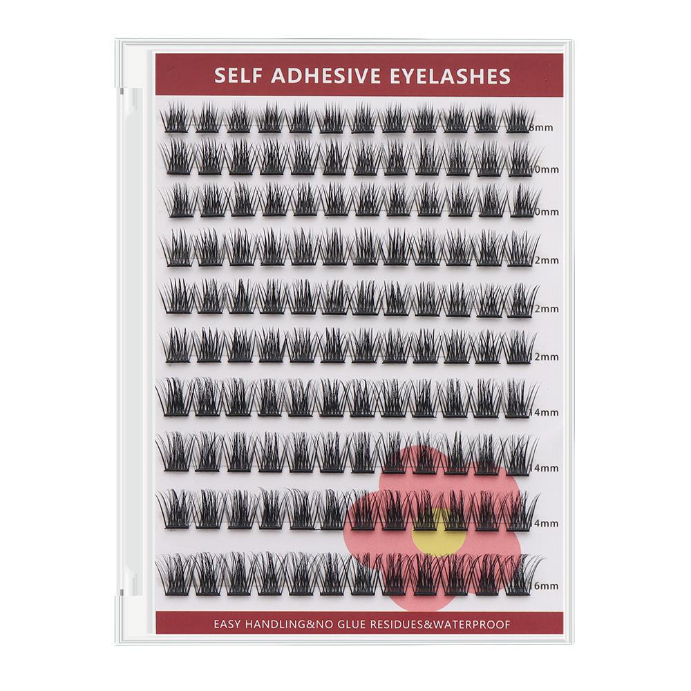 Large-capacity self-adhesive false eyelash set, mixed lengths, various styles, no glue needed, long-lasting waterproof and sweatproof