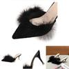 Stylish Korean High Heeled Slippers For Women With Pointed Toe And Fine Heels