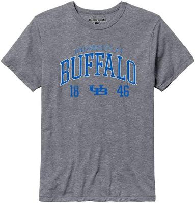 Barnesmith NCAA Unisex Kurzarm-T-Shirt Premium Tri-Blend College-Logo Grau