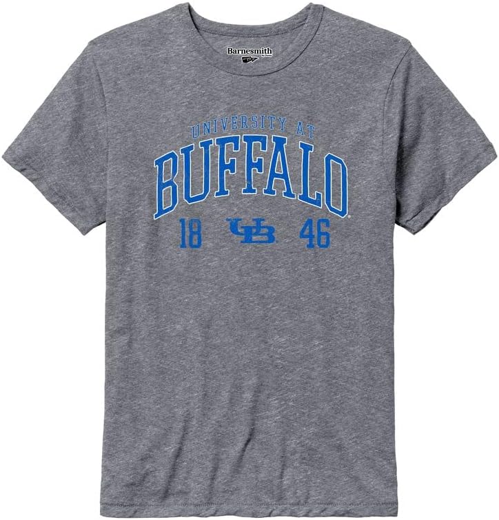 Barnesmith NCAA Unisex Short-Sleeve T-Shirt Premium Tri-Blend Collegiate Logo Grey XXXXL
