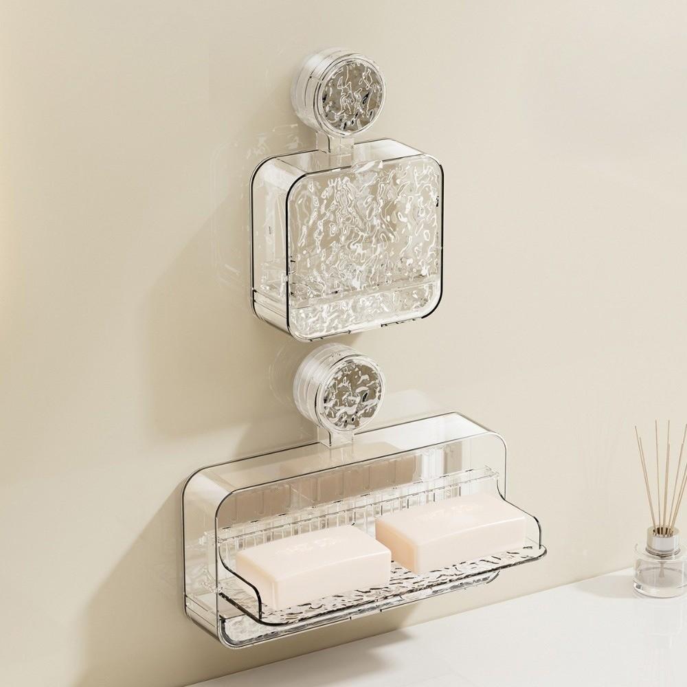 Wall Mounted Soap Dish Waterproof Toilet Drain Soap Box Light Luxury Soap Box  Bathroom Accessories