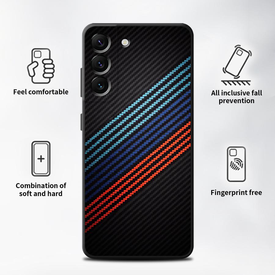 Geometrische Kohlefaserhülle für Samsung Galaxy A57 A23 A25 A37 A22 A55 A53 A35 A26 A52 A36 A32 A24 A73 A51 Handyhülle A72 A71