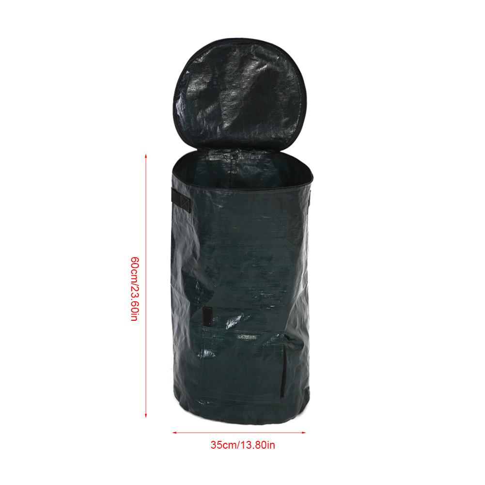2 Sizes Organic Waste Kitchen Garden Yard Compost Bag Environmental PE Cloth Planter