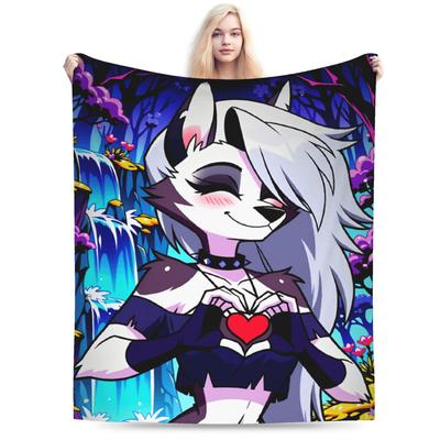 Sexy Loona Anime Flanelové Deky Zimní Helluva Boss Super Teplá Přehozová Deka pro Studenty Pohovku Křeslo Přehoz na Postel Potah na Rozkládací Pohovku