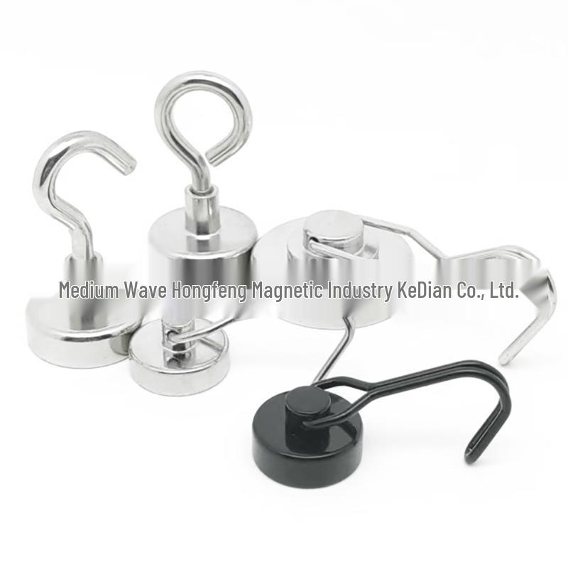 Neodymium Iron Boron Magnetic Rotating Hook - No-Punch Round Suction Cup Magnet for Refrigerator.