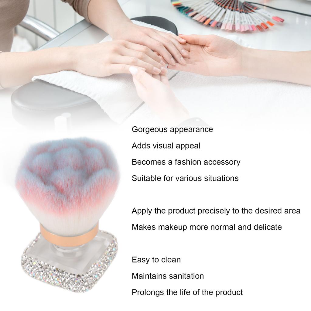 Strass Pinsel für Nail Art Staubentfernung Multifunktionaler Pinsel zum Entfernen von Nail Art Staubpulver Make-up Werkzeug für Maniküre