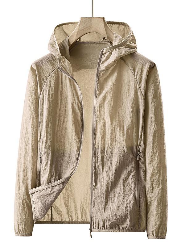 Sunscreen Clothing Outdoor Cycling Men's Hooded Light and Breathable Nylon Yarn Summer Trench Coat Mountaineering Jacket