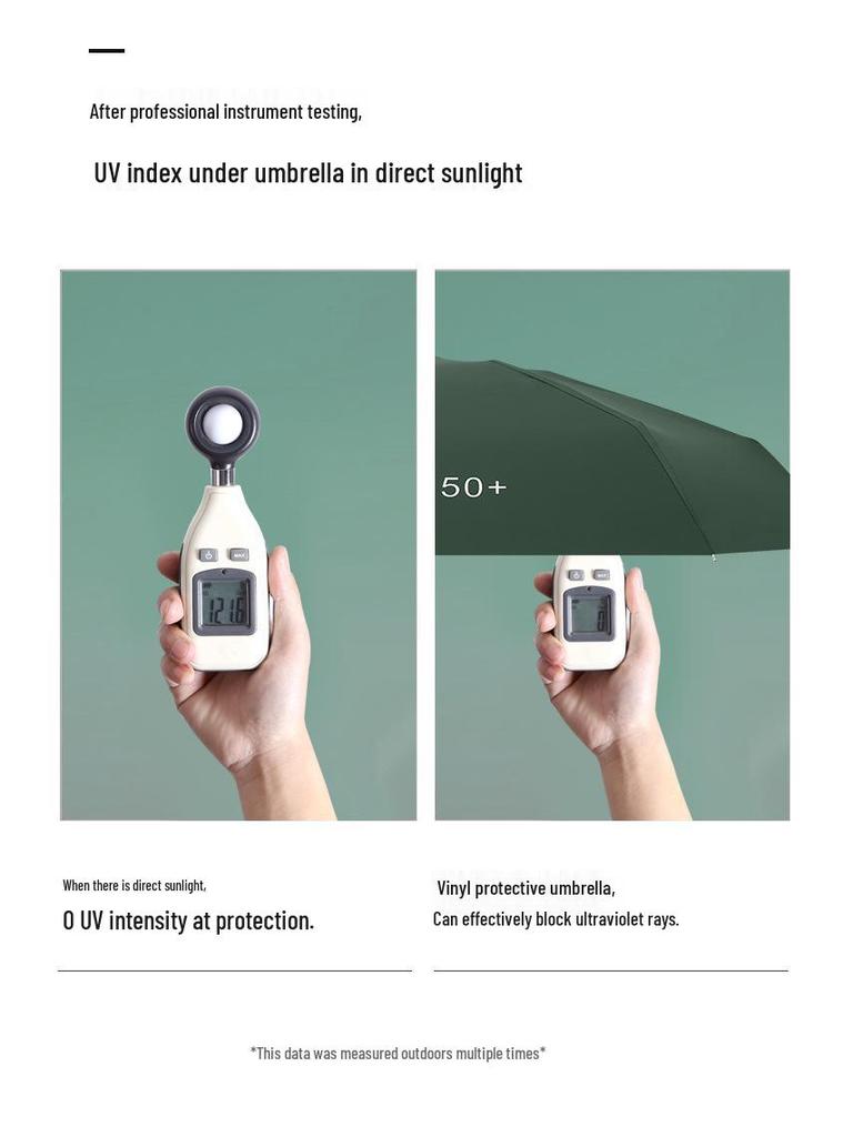 Compact Dual-Use Umbrella: Ultra-Light, Black Glue Sun Protection, Pocket-Sized, Portable, Mini Five-Fold Umbrella for Rain or Shine.