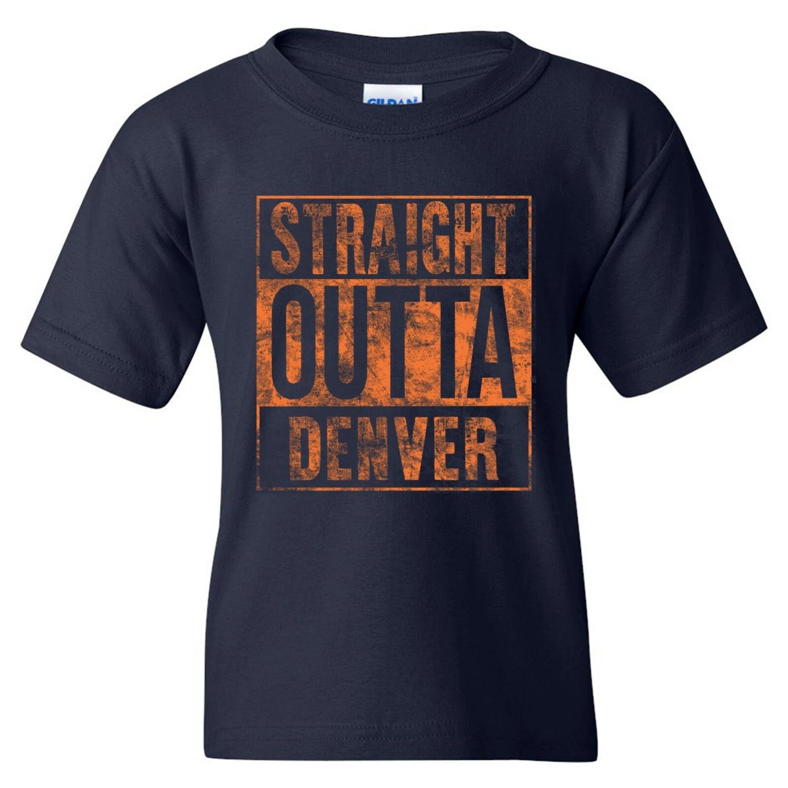 Straight Outta Denver - Football Jersey Colorado Youth T Shirt - Navy S