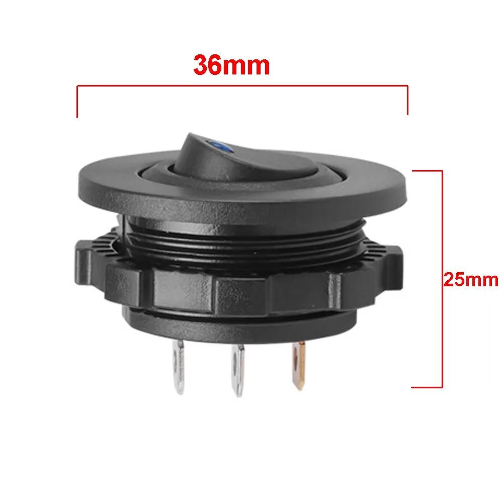 Replacement Parts 12V 20A/24V 10A Round Rocker Toggle 3 Pin SPST LED Indicator Switch ON/OFF Switch for Car Boat Truck