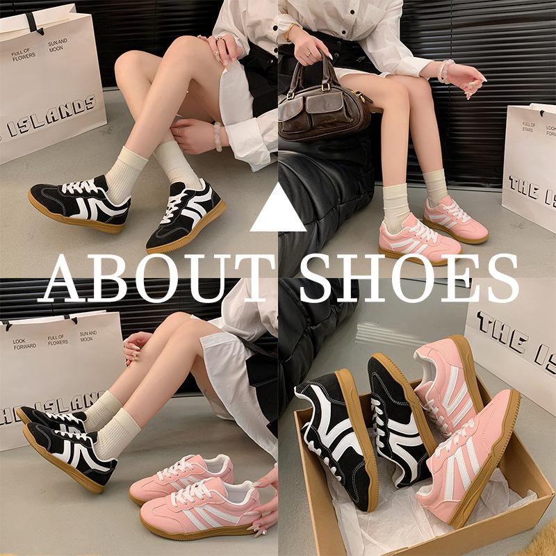 Large size suede retro moral training shoes women's 2025 spring and autumn new color matching casual sports board shoes foreign trade