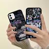 Cool Black Graffiti For iPhone 17 16 15 14 13 12 11 Mini Pro Max Plus PC+TPU Back Phone Cover