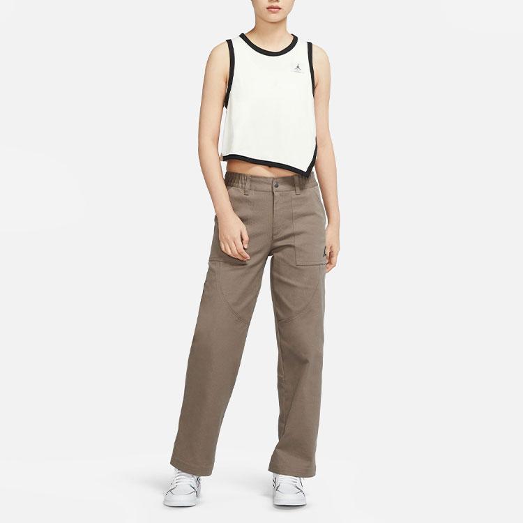 Jordan Logo Print Breathable Round Neck Sleeveless Vest Women Tops White DO5036-133