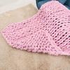 Knitted Chunky Plush Sofa BLANKET Warm Soft Super Big Bulky (Pink 100 * 120cm / 39.4 * 47.2in)