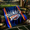 Thunder Basketball Team Blanket Lightweight Flannel Bedding Blanket Perfect for Travel, Camping, Living Rooms, Offices, Sofas, Fan Christmas Gift