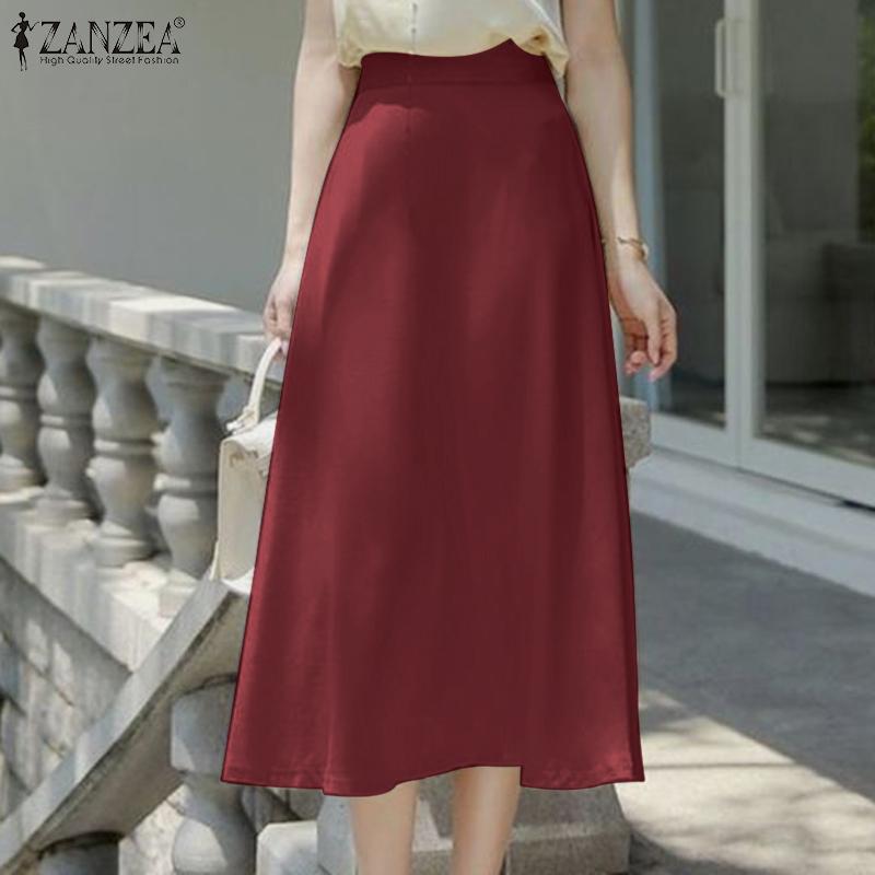 

ZANZEA женские летние повседневные юбки трапециевидной формы с эластичной резинкой на талии