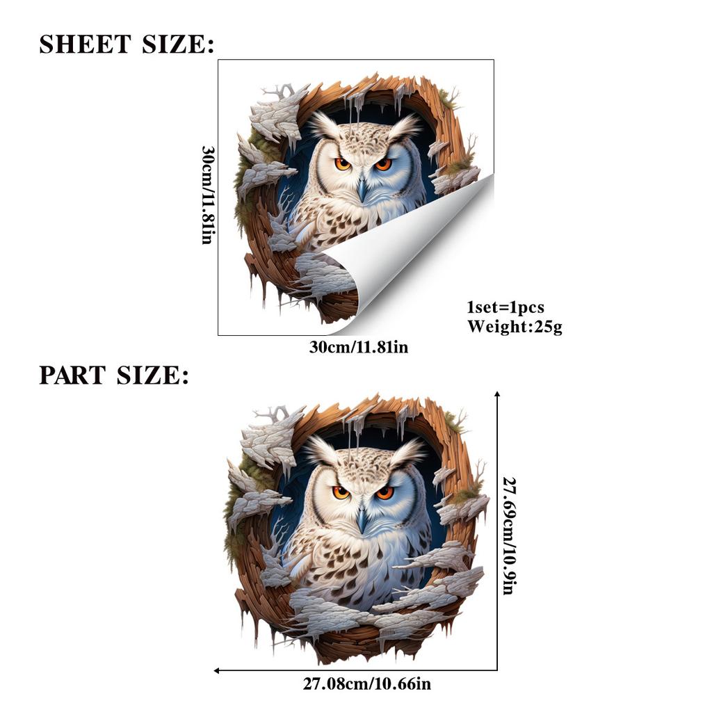 Adesivo de Janela de Coruja para Decoração de Casa