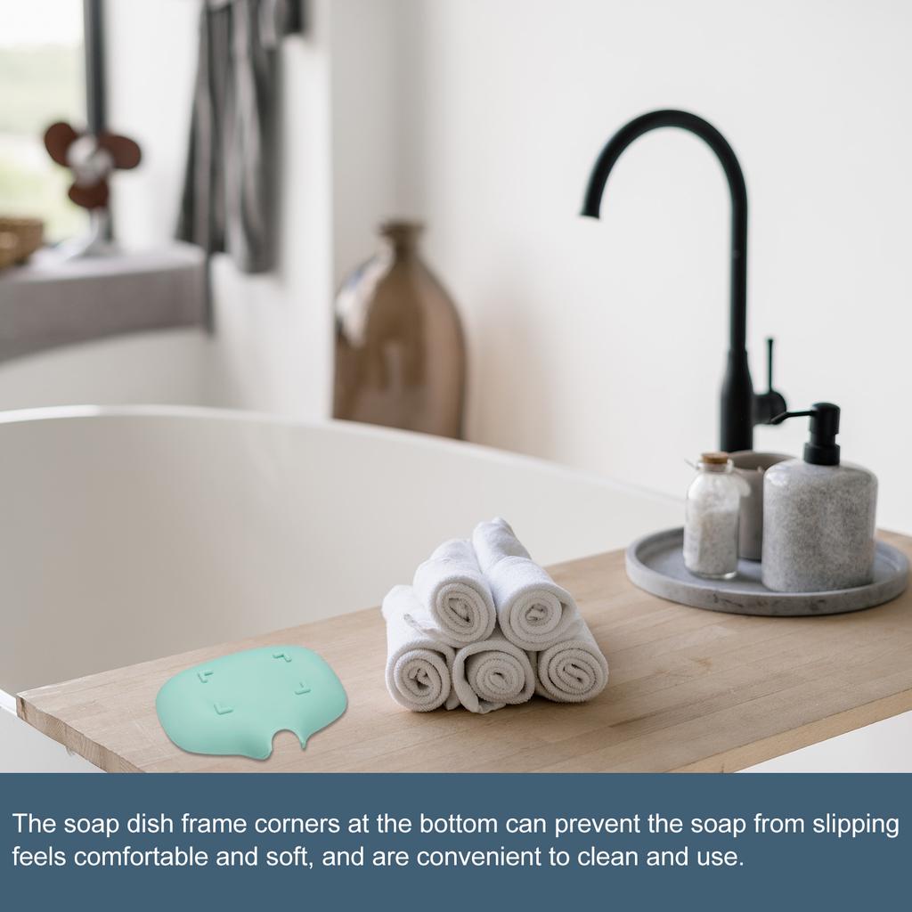 Silicone Draining Soap Pad Soap Shelf Anti Slip Pad Free Punch Soap Box for Bathtub Bathroom Accessories Kitchen Sink 1/2/4pcs