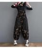Mouhoukyo Denim Loose Floral Print Jeans Fits All Spring and Sizes Women's Overalls, Casual, Fit, Overalls, Autumn, M-2XL (Color shown, M)