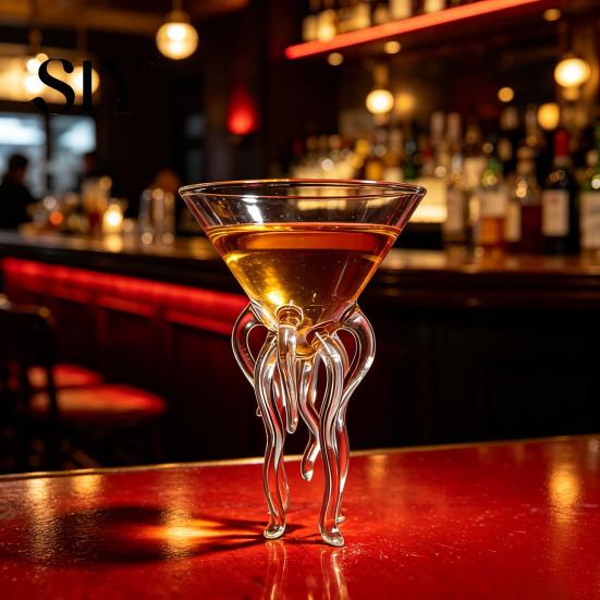 Uniek Wijnglas met Steel Octopusvormig Cocktailglas voor Wijn Multifunctioneel Sap Creatieve Highball Beker Feest Huisbar Accessoires