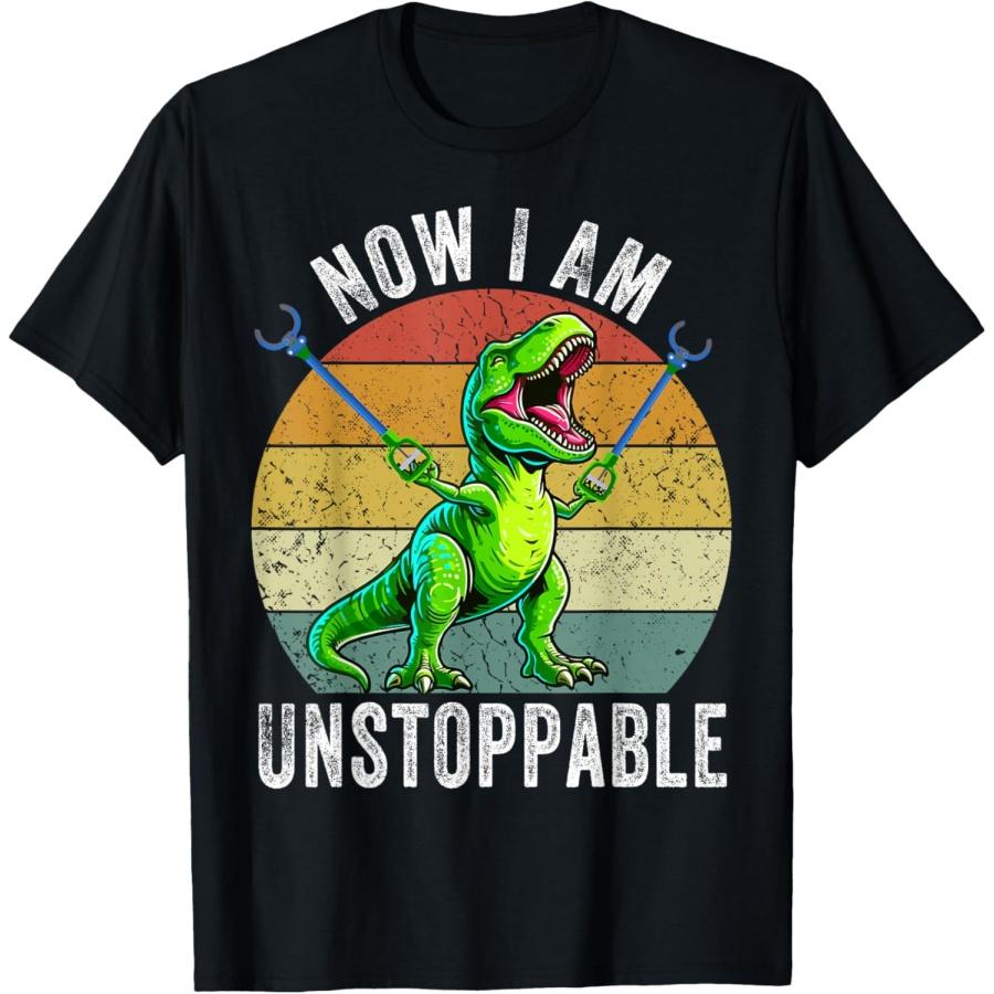 Retro Vintage Now I Am Unstoppable Trex Funny T-Rex T-Shirt S