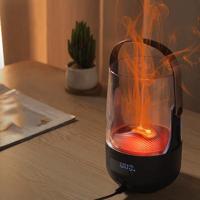 Flickering Flame Design Diffuser Vintage 200ML Essential Oils Atmosphere Humidifier with Timer & Auto Shut-Off for Relaxation