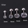 Medical Titanium Steel Coarse Needle Zircon Earrings for Girls Men Rhinestone Studded Earrings Ear Bone Nails