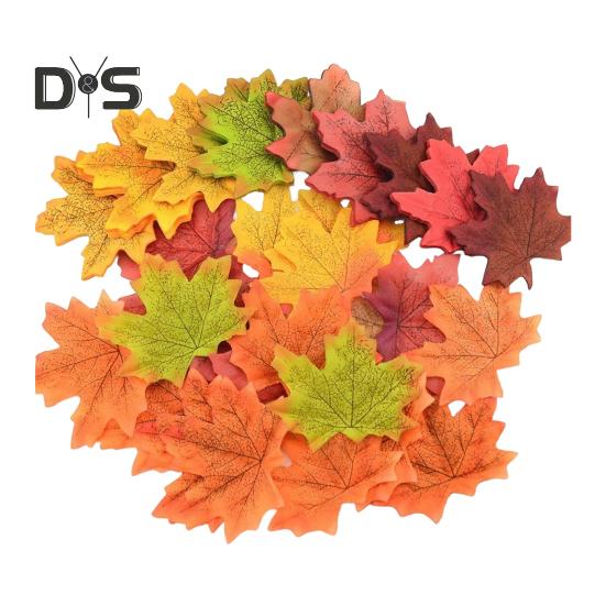 

200 шт. искусственных кленовых листьев, реалистичные поддельные шелковые красочные осенние кленовые листья, украшение на Хэллоуин, День благодарения, осенний фестиваль, декор, фото разноцветный