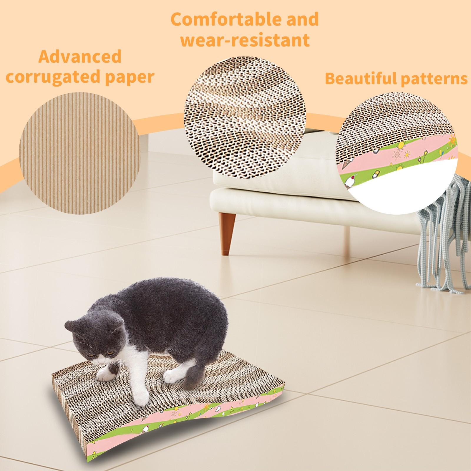 

Гофрированная бумажная когтеточка для кошек, для домашних кошек, картонная когтеточка для кошек, которую можно использовать с обеих сторон, кошачье шлифование, так как Hi Boring Pet Toys One Size