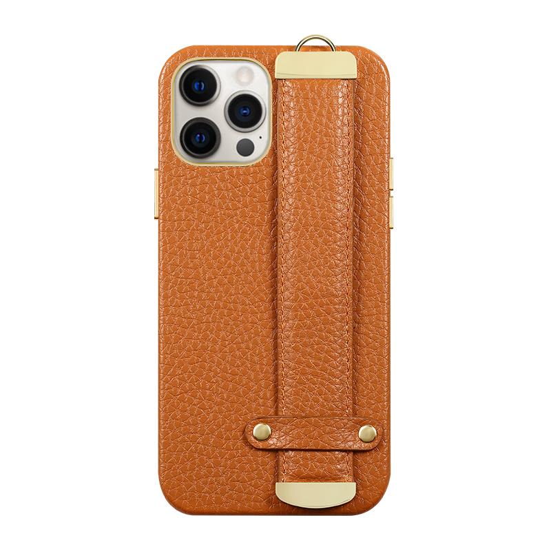 LANGSIDI Leather Stand Phone Case For iPhone 13 12 Pro Max 13pro 13 Mini Luxury 360 Full Protection Back Cover with Wrist Strap