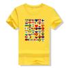 Mens Cotton Short Sleeve T-Shirt With Abstract Flag Print Streetwear Casual Tee Youth
