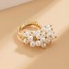 Opening Adjustable Pearl Flowers Rings Vintage Gold Silver Color Retro Exaggerated Metal Alloy Hollow Finger Ring for Women Geometric Jewelry Anillos