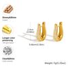 Exquisite Zircon U-shaped Earrings for Women,18K Gold Color Hoop Earrings,Classic Geometric Jewelry Gifts