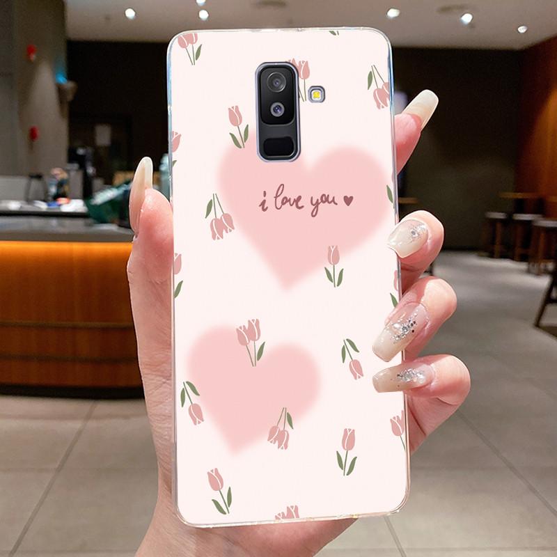 For Samsung A6+ A6 2018 SM-A605G A600F Back Cover For Samsung Galaxy A6 Plus 2018 Case Clear Fashion Butterfly Flower Phone Case