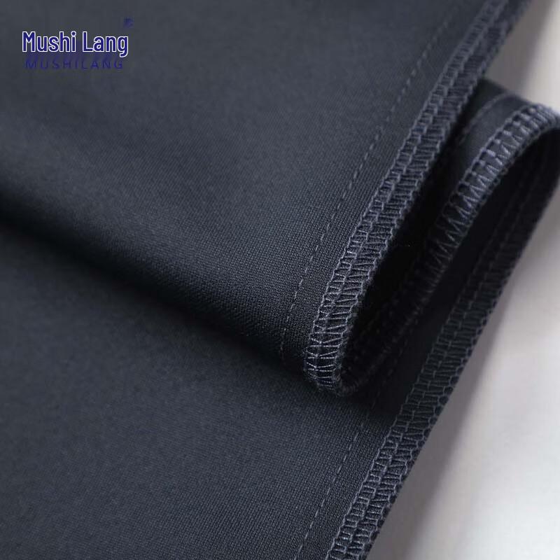 Mushi Lang Herren Knitterfreie Casual-Hose mit geradem Schnitt