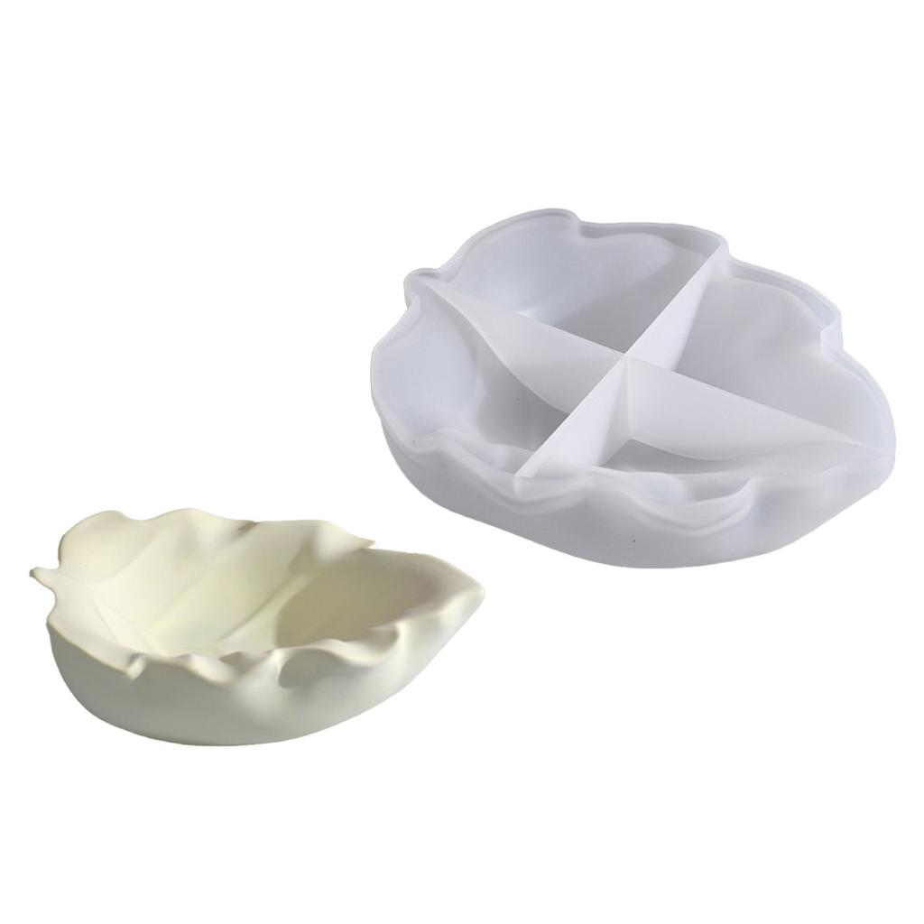 Silicone Mold for Leaf Shaped Bowl Jewelry Storage Plate Making Mould Handmade Epoxy Dish Mold Plaster Fruit Tray Mould