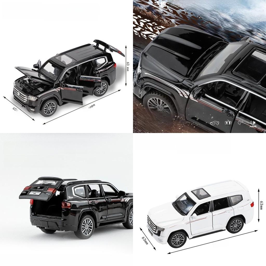 Alloy Car Toyota Model 132 Scale Toy Cruiser Functional Doors Features Light