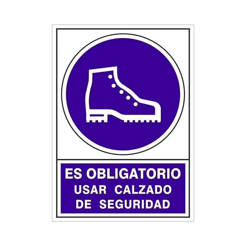 DUVER - SEÑAL 633 ADHESIVA 148x105''OB.CALZ.SEG.'' ES OBLIGATORIO USAR CALZADO DE SEGURIDAD