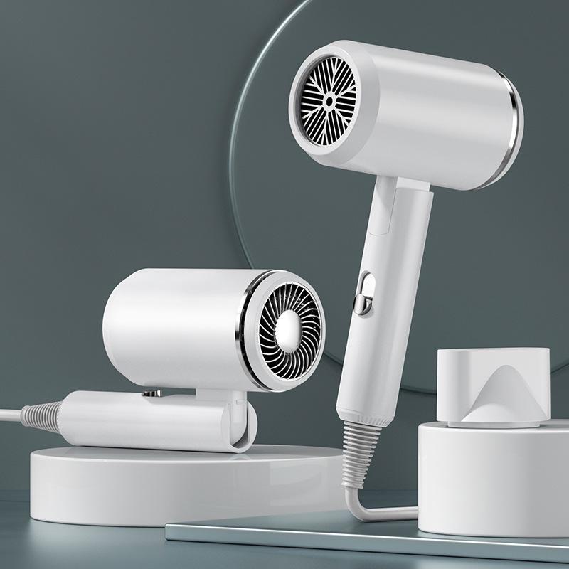 High-Power Folding Hair Dryer with Negative Ions - Ideal for Home & Dorm, Perfect Gift.