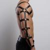 Sexy Leather Lingerie Sexual Chest Harness Fetish Men Body Bondage Cage Shoulder Harness Strap Erotic Gay Clothing for Adult Sex