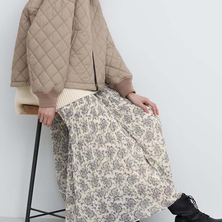 Uniqlo × Clare Waight Keller Collaboration Chiffon Casual Long Skirt Women skirts Off-White 461108-01