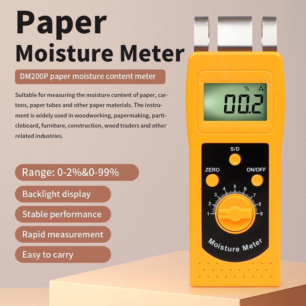 Digital Carton Concrete Paper Wood Meat Moisture Tester Wood Moisture Meter Portable Multifunctional Moisture Content Analysis