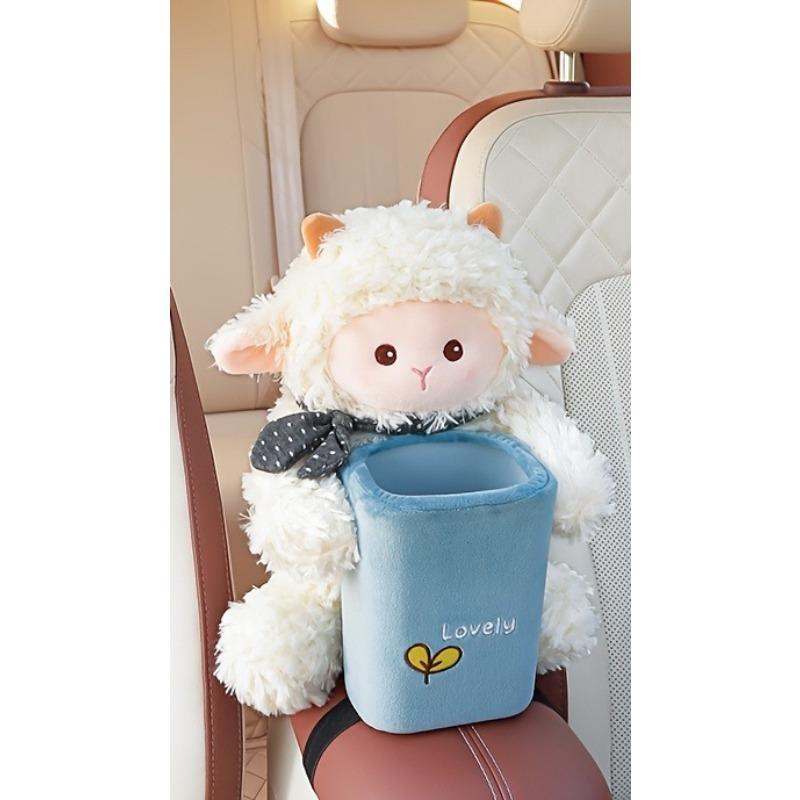 

1pcs Car Tissue Box with Trash Can 2 in 1 Multifunctional Car Armrest Tissue Storage Box Portable Trash Can