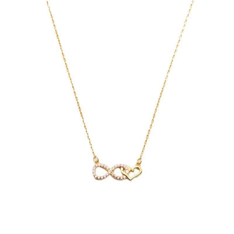 Infinity Lucky Heart Necklace Women Elegant Pendant Collarbone Chain Fashion Jewelry Gift for Her
