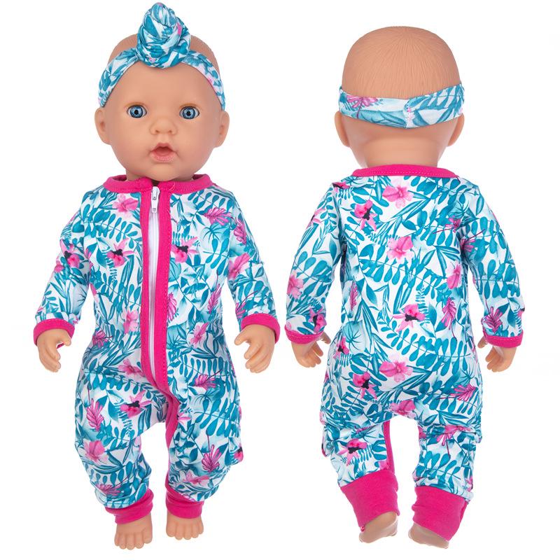 Children's 18-Inch Doll Dress-Up Onesie with Zipper and Accessories