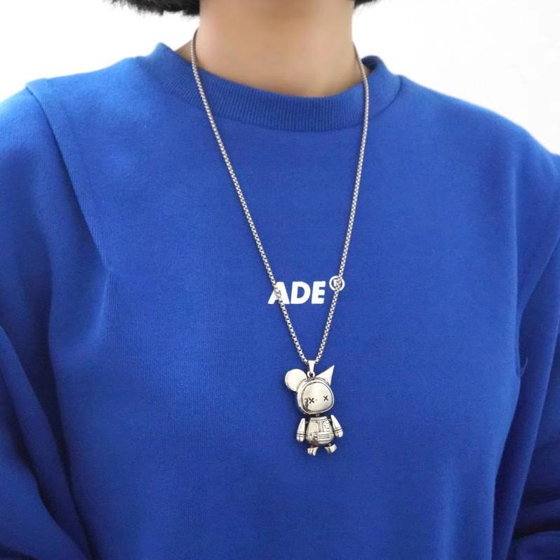 Colier Hip-Hop Trendy din Oțel Titan pentru Bărbați - Fashionabil, Versatil și Accesoriu Emoțional pentru Cuplu.