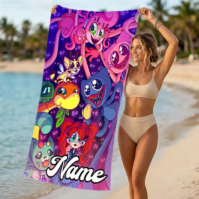 Customizable personalized beach towels Poppy Playtime themed designs.Suitable for the beach, yoga, sports;ideal as beach accessories